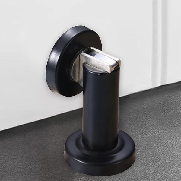 Magnetisk Dørstopper, Børstet Rustfrit Stål Dørholder Moderne Solid Black