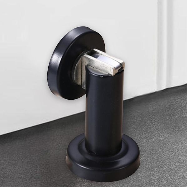 Magnetisk Dørstopper, Børstet Rustfritt Stål Dørfanger Moderne Solid Black