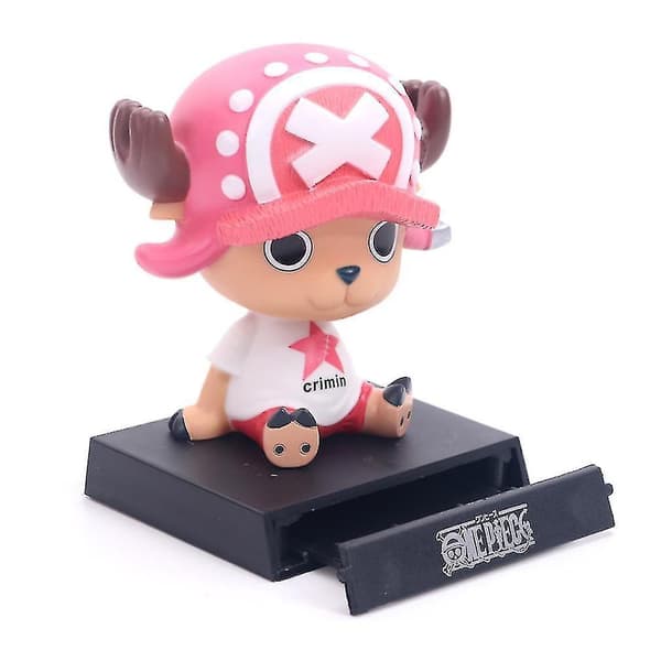 Xdkj 3 stk One Piece Luffy Chopper Stråhatt Bil Dekorasjon Ristende Hode Figur Modell
