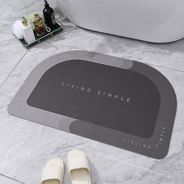 Erittäin Imukykyinen Kylpymatto Nopeasti Kuivuva Kylpyhuoneen Matto Liukumaton Eteisen Ovimatto Nappa-nahkainen Lattiamatto WC 02 Gray 50x80cm