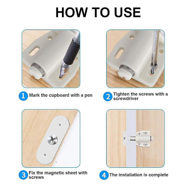 Single Head Magnetic Touch Latch 6 Pcs Push Open Cabinet Door Latches