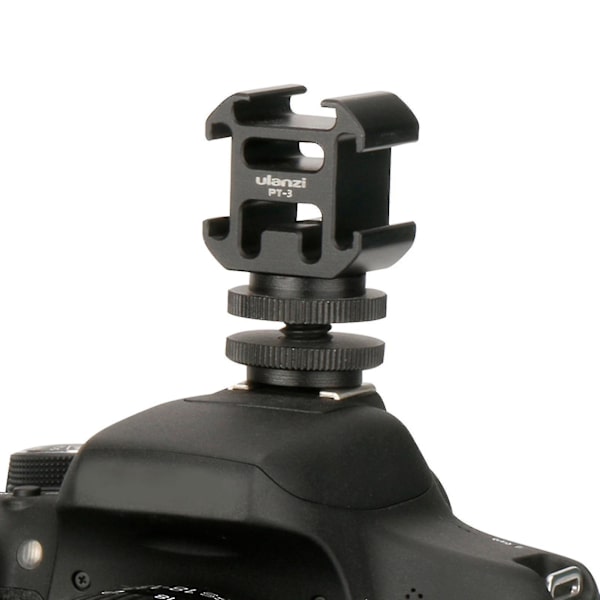 Ulanzi Pt-3s Universal Triple Cold Shoe Mount Bracket Adapter Vlog Accessories