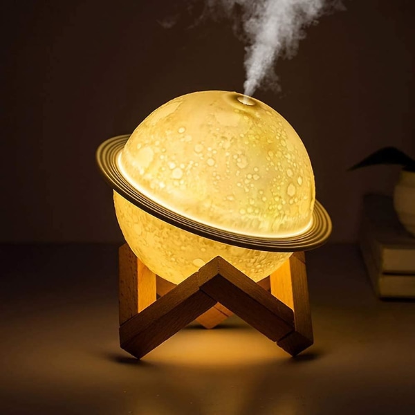 2 In 1 Moon Lamp & Humidifiers 3d Led Night Light Oils Diffuser For Bedroom Kids Gift 200ml