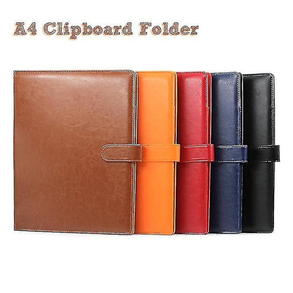 A4 Clipboard Portfolio - Multifunktionel lædermappe til kontor/studerende Blue
