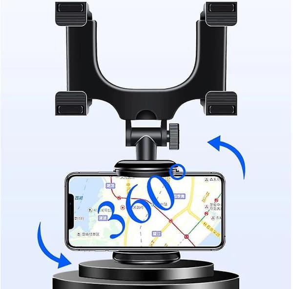 Universal 360°Rotatable Car Rearview Mirror Bracket Mobile Phone Base Gps Holder