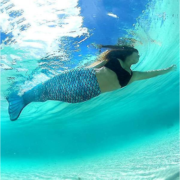 Kids Wear-resistant Mermaid Tail For Swimming, Monofin Included green L