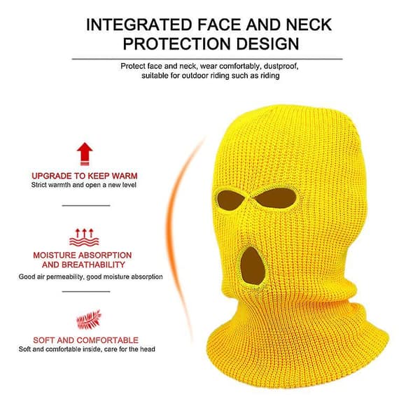 3 Pack Winter Warm Unisex Balaclava Face Mask Hat Full Face Mask Color Random