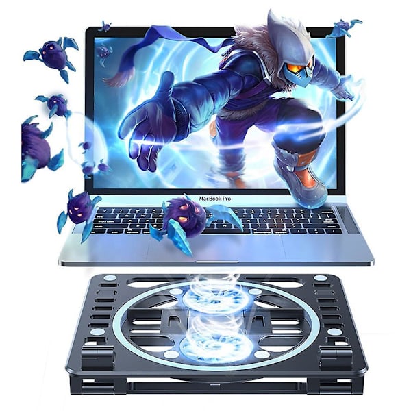 New Height Adjustable Laptop Cooling Stand Riser With 2 Cooling Fans