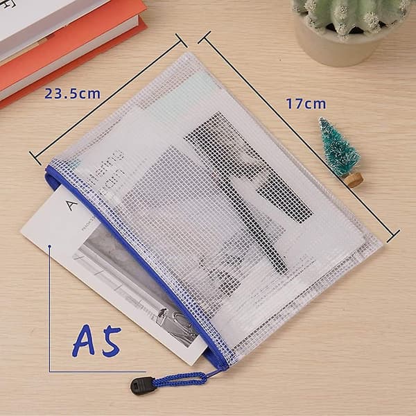 Dokumentmappe A5 12 Stykker, Lynlåsmapper, A5 Mesh Plast Lynlåsmappe