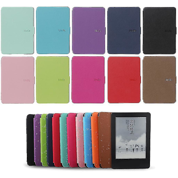 Ultra Slim Protective Shell Case Cover Compatible With 6" Amazon Kindle Paperwhite 1/2/3 Rose red
