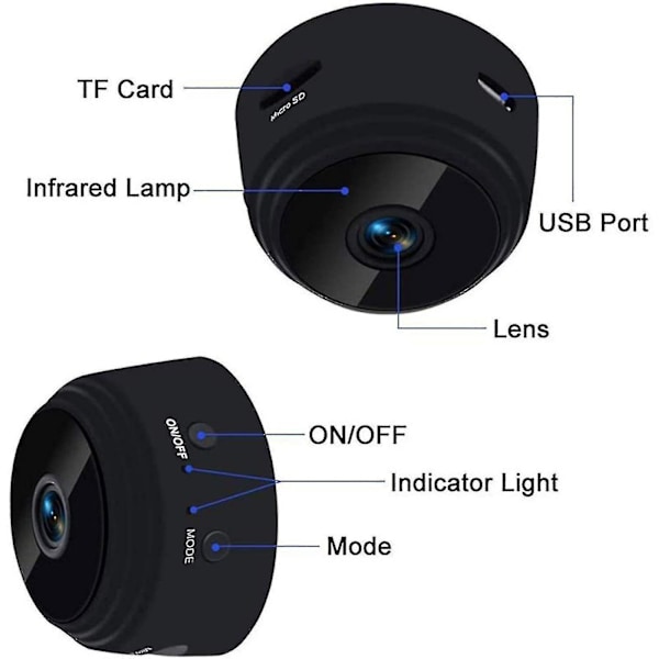 Mini 1080p Wifi Camera, Surveillance Camera, Portable Wireless Magnet Nanny Camera