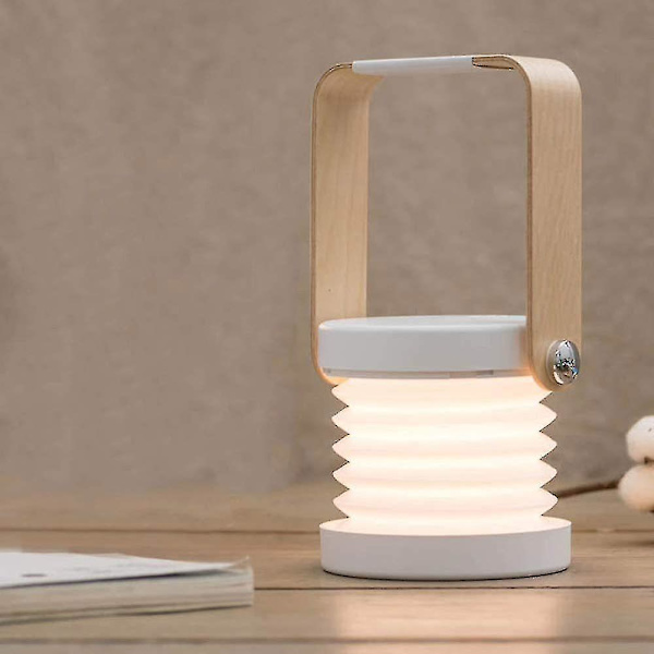 Portable Folding Telescopic Night Light, LED Reading Light, 3-level Dimming, USB Charging, (white)