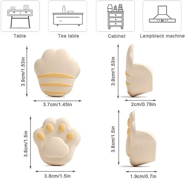 Safety Corner Protection Right-Angle Table Anti-Collision，white, Back Of Claw，4 pcs