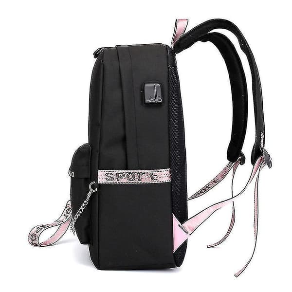 New Luminous Ub Rechargeable Backpack Tiktok Backpack Tiktok Ribbon Student Schoolbag Pink 3