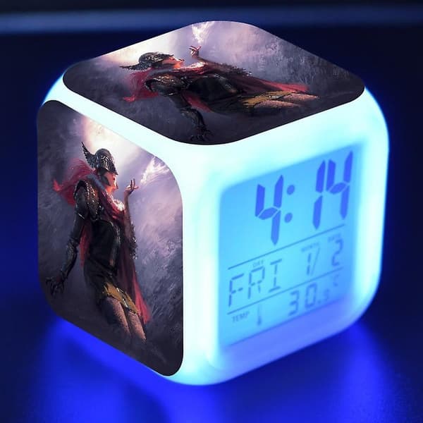 Antikk Ring, Eldre Ring, Elden Ring LED Lysende Vekkerklokke-stil 7