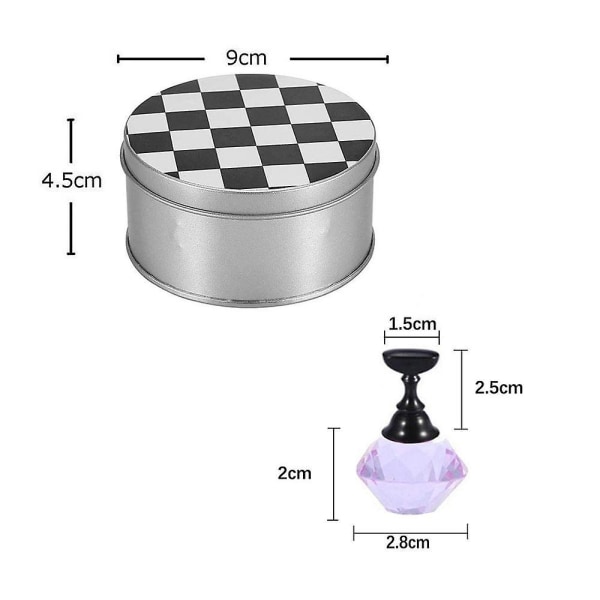 1 Sæt Neglekunst Tipsholder Øvelses Display Stand, Magnetisk Fastgjort Plade PURPLE