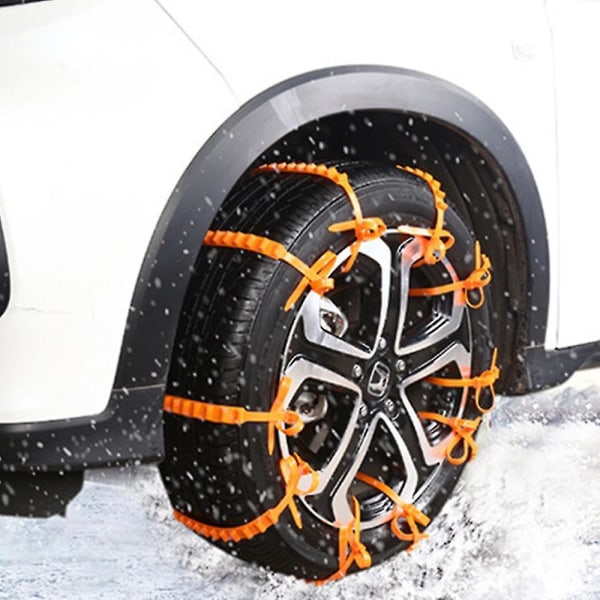 10 Pcs Emergency Anti-skid Mud Snow Survival Traction Multi-function Car Tire Chains Sec