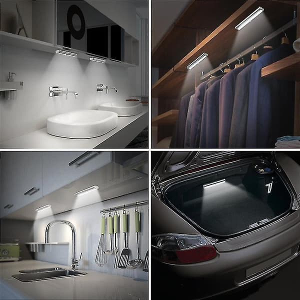 Led Closet Light 6/10/20 Led Pir Motion Sensor Night Light Dimmable Under Cabinet For Cupboard Wardrobe Stairs Kitchen 10 Lights