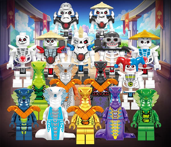 Sæt med 16 stk. Ninjago figurer byggeklodser legetøj