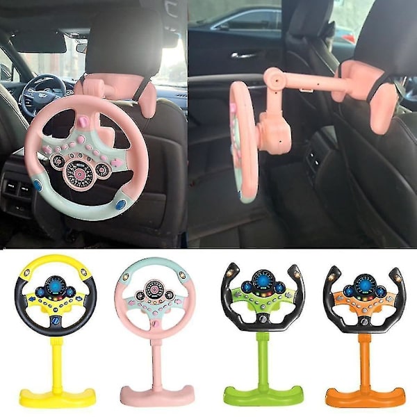 Electric Simulation Steering Wheel Toy With Light And Sound Educational Children orange