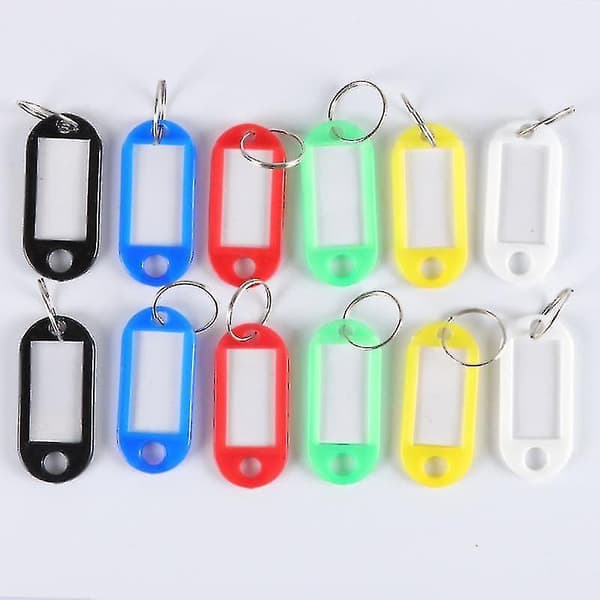 30/10pcs/set Plastic Keychain Key Fobs Luggage Id Label Name Cards Tags With Split Ring For Baggage Key Chains Key Rings 10 pcs