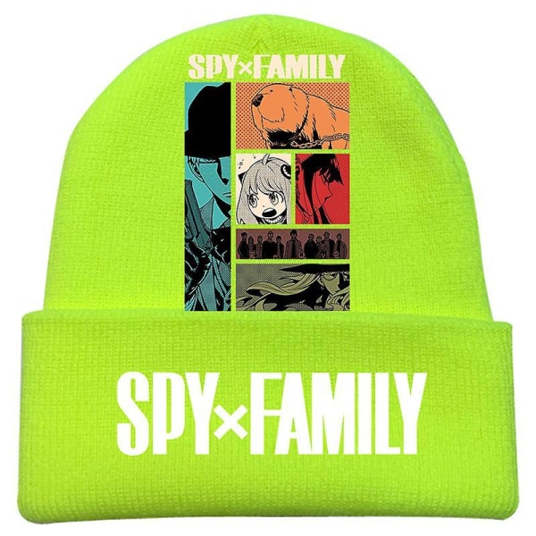 Fashion Trend Classic Winter Warm Knit Hat Beanie Cap For Children Adult Adolescents Cap New Japanese Anime Spy X Family Pattern green-B