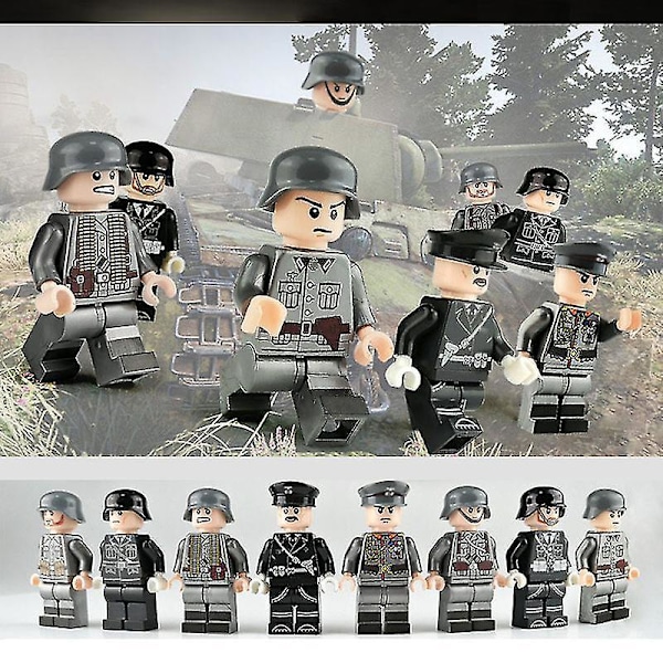8pcs Military Building Blocks Minifigure 2 Station German Officers And Soldiers Building Blocks Toy