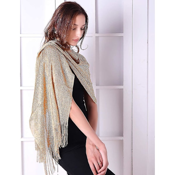 Glitter Sjaler og Wraps til Damekjoler Guld