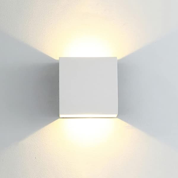 1 Piece Modern Led Aluminum Wall Sconce White Square Wall Sconce 10 X 10 X 5 Cm Waterproof Suitable