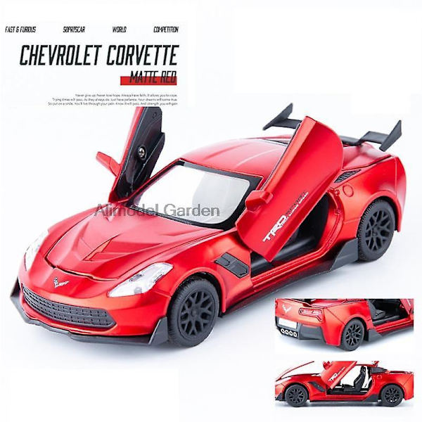 1:32 Corvette Leluauto Metallinen Lelu Valettu & Leluajoneuvot Automalli Red