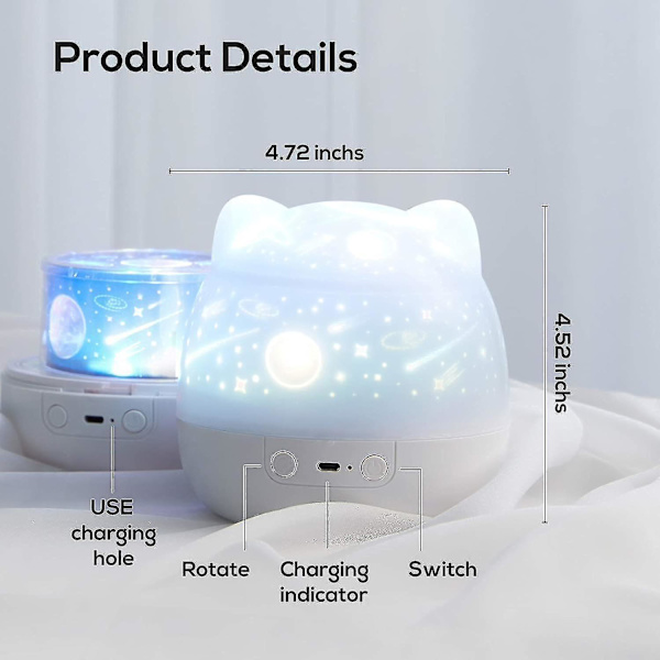 Light Speaker 360u00b0 Projection Rotatable Remote Control Star