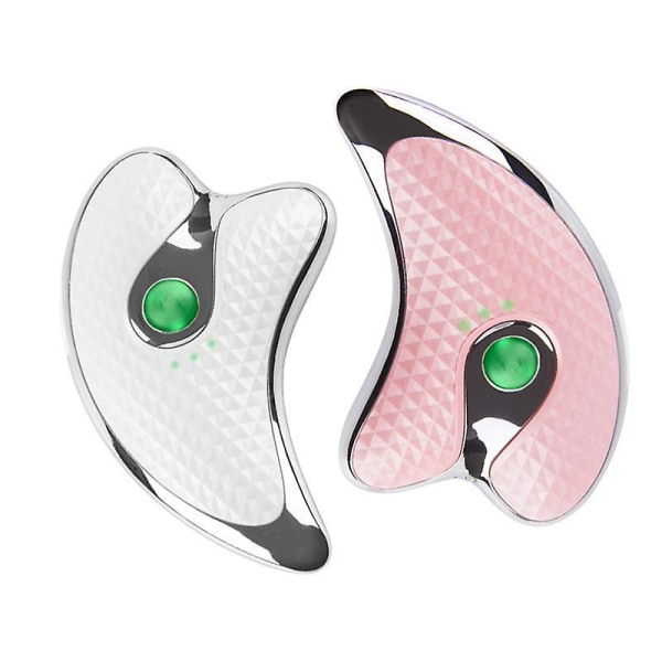 Gua Sha -kaavin kasvojen hierontalaite kasvojen kohotukseen ja kiinteytykseen LED-valolla ja mikrovirralla A10 pink