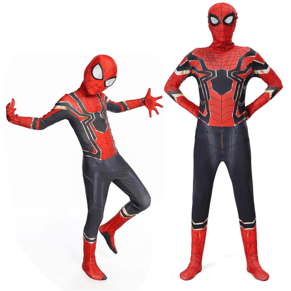 Kids Boy Spiderman Costume Cosplay Suit Kids Toy Spider-man Glove,transmitter Kids-L-130cm