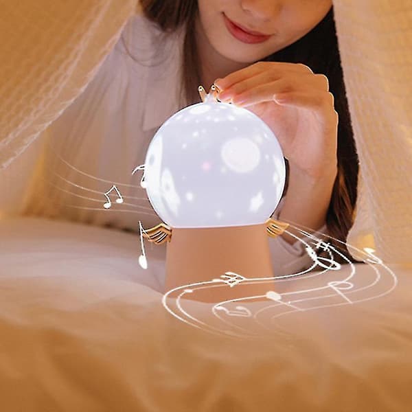 Night Light Starry Sky Bedside Lamp - Rotating Romantic Creative Music Projector - Starry Girl