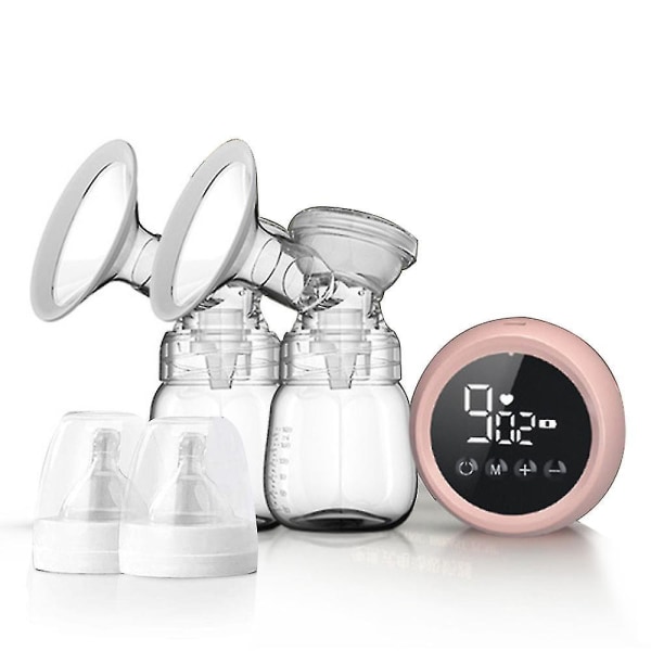 Double Electric Breast Pump Breast Feeding Pain Free Stepless Knob Led Hd Display, Strong Suction Power, Rechargeable