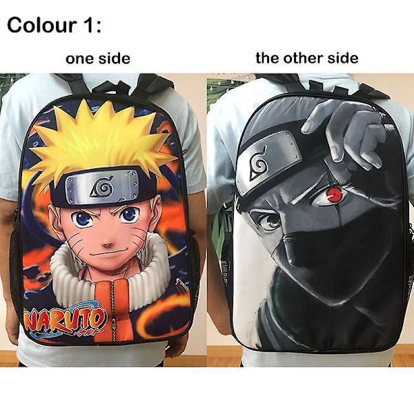 Naruto Kaksipuolinen Koulureppu Musta E