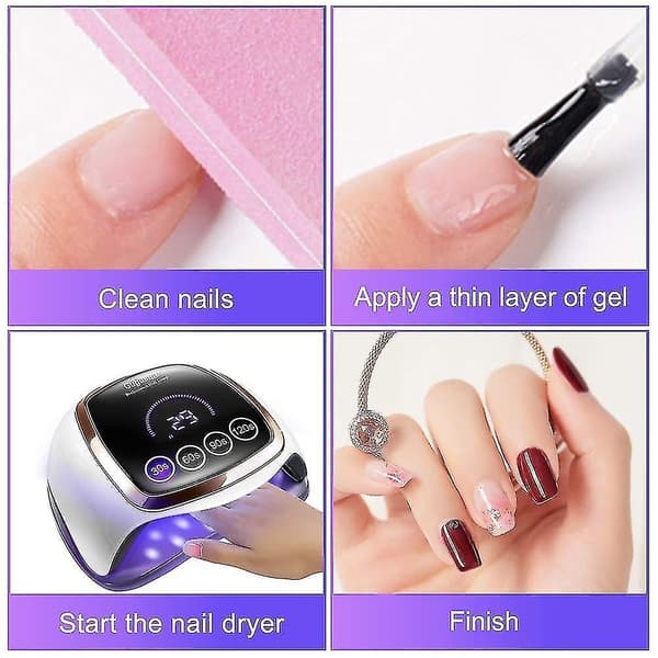 Led Nail Lamp 168w Nail Curing Lamp, Led Nail Dryer For Gel Polishing With Auto Sensor/4 Timer Settings US