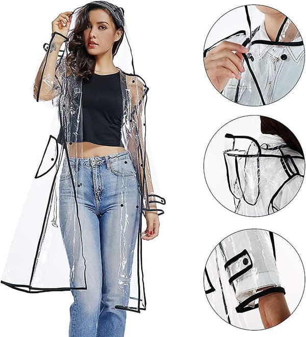 Waterproof Raincoat Lightweight Packable Raincoat Transparent Rain Ponchos Gift