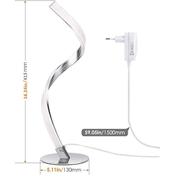 Led Desk Lamp Dimmable Touch Control And Continuous Warm White 3000k1.5m Cable