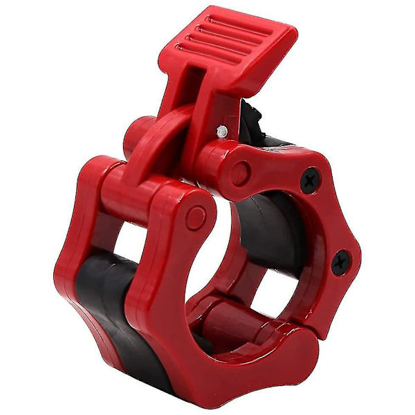 Weight Bar Collars, Locking 2 Inch Barbell Clamps Red