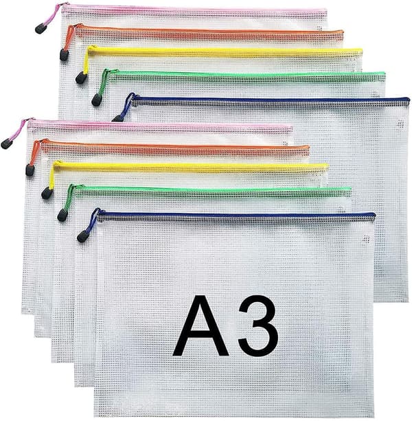 Zk- A3 Dokumentmappe Fil Glidelåsposer Plastlommebok Mappe (a3-10stk)