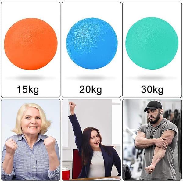 Käsiterapiapallot, 3 kpl, sormien ja ranteiden nivelrikon harjoitteluun ST2