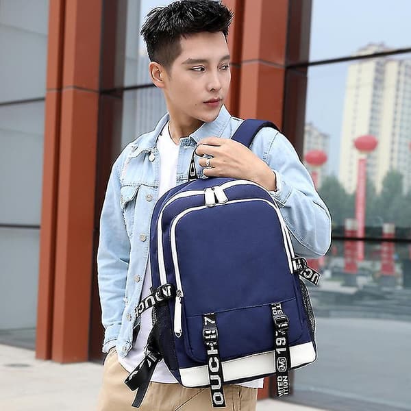 School Backpack Girl Bag Boy Bag And Ergonomic Design Backpack Campus Backpack Nylon Waterproof- Snngv Blue
