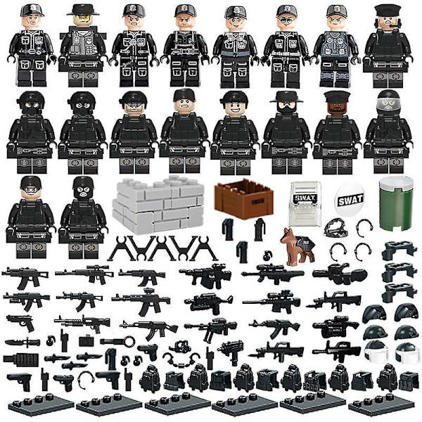 Militærdukker, By-minifigurer, Våben, Pistoler, Hunde-partikler, Byggeklodser, Legetøj