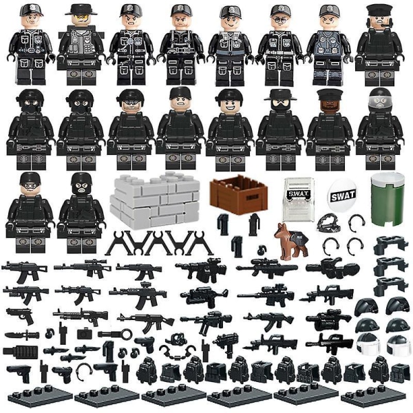 Military Dolls, City Minifigures, Weapons, Guns, Dog Particles, Building Blocks, Toys