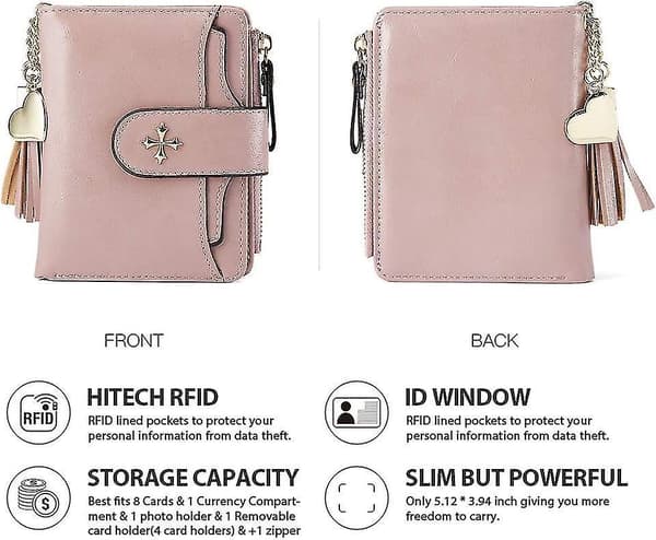 Womens Wallet Rfid Blocking Genuine Leather Wallets For Women With Id Window Gift