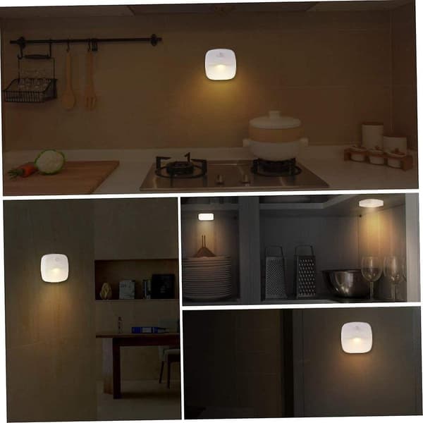 Led Stick-on Night Light,warm White,motion Light Sensor For Hallway,bedroom,kitchen,white-3pack Human Body Induction Night Light(5-e-d)