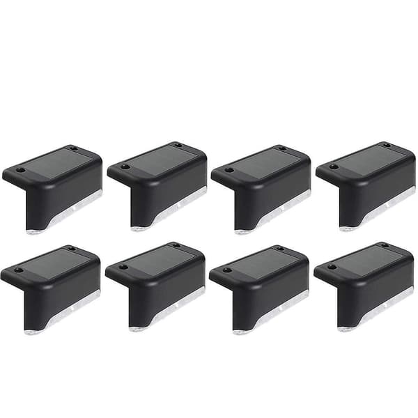8/12pcs Led Solar Deck Step Wall Lights Waterproof Garden Landscape Step Deck Lights Outdoor Stair Wall Lighting White 8Pcs Brown Case