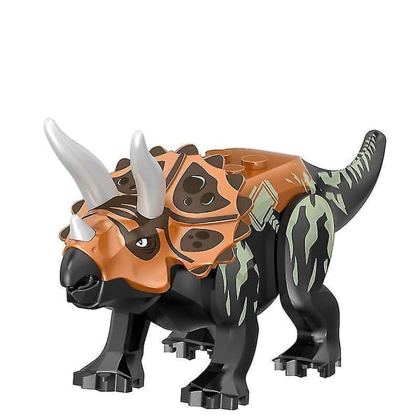 8pcs Colorful Dinosaur Building Blocks Triceratops Spinosaurus Small Particles Assembled Toy Boy Gift