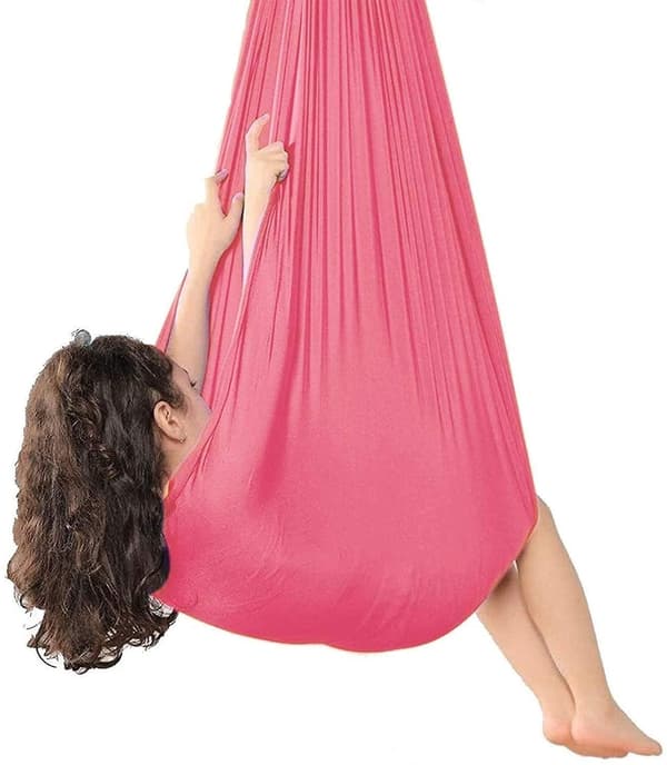 Sensorisk huske for innendørs terapi, kompatibel med voksne, barn og tenåringer Rose Red 100*280CM-39*110